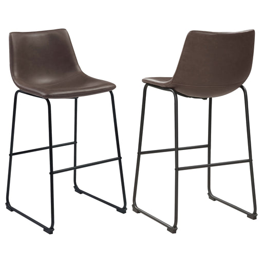 Michelle Upholstered Bar Chair Brown (Set of 2) - Walo Furniture 