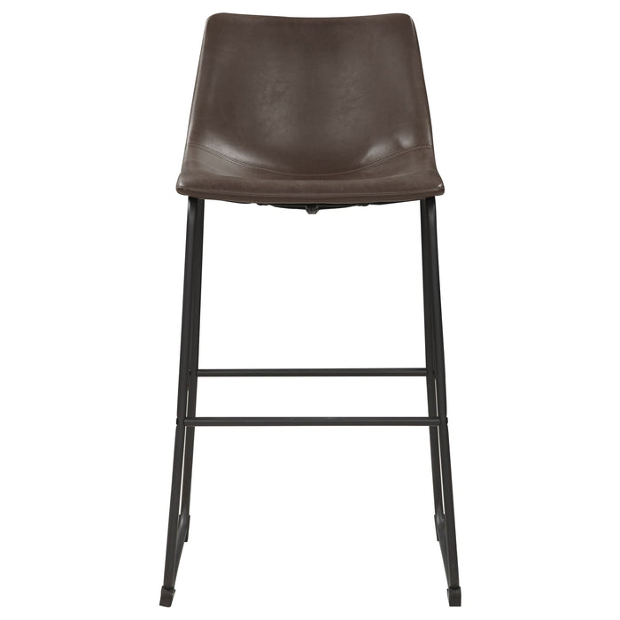 Michelle Upholstered Bar Chair Brown (Set of 2) - Walo Furniture 