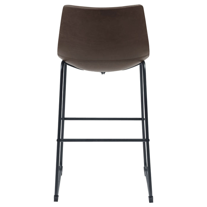 Michelle Upholstered Bar Chair Brown (Set of 2) - Walo Furniture 