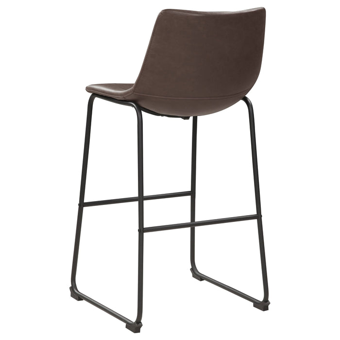 Michelle Upholstered Bar Chair Brown (Set of 2) - Walo Furniture 