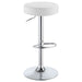 Ramses Adjustable Backless Bar Stool Chrome and White - Walo Furniture 