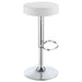 Ramses Adjustable Backless Bar Stool Chrome and White - Walo Furniture 