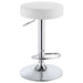 Ramses Adjustable Backless Bar Stool Chrome and White - Walo Furniture 