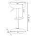 Ramses Adjustable Backless Bar Stool Chrome and White - Walo Furniture 