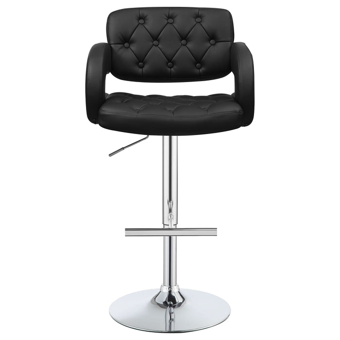 Brandi Adjustable Bar Stool Black and Chrome - Walo Furniture 