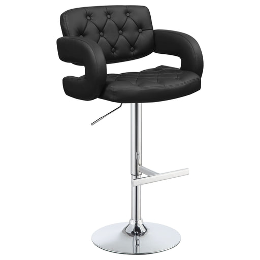 Brandi Adjustable Bar Stool Black and Chrome - Walo Furniture 