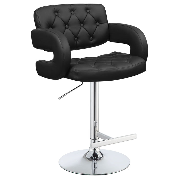 Brandi Adjustable Bar Stool Black and Chrome - Walo Furniture 