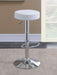 Ramses Adjustable Backless Bar Stool Chrome and White - Walo Furniture 