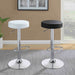 Ramses Adjustable Backless Bar Stool Chrome and White - Walo Furniture 