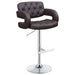 Brandi Adjustable Bar Stool Chrome and Brown - Walo Furniture 