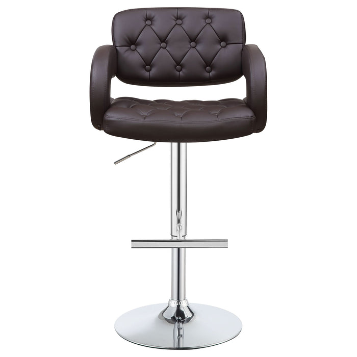 Brandi Adjustable Bar Stool Chrome and Brown - Walo Furniture 