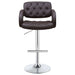 Brandi Adjustable Bar Stool Chrome and Brown - Walo Furniture 