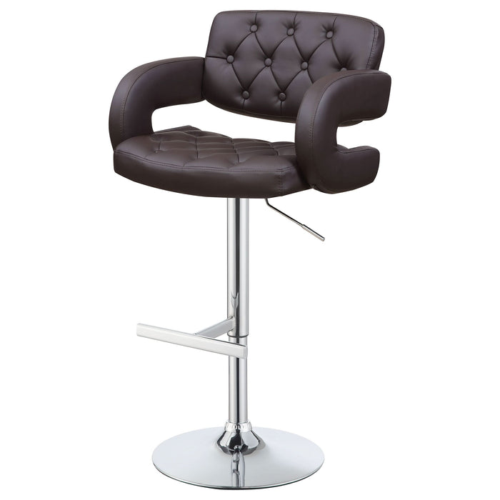 Brandi Adjustable Bar Stool Chrome and Brown - Walo Furniture 