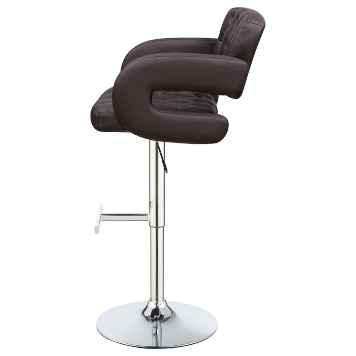 Brandi Adjustable Bar Stool Chrome and Brown - Walo Furniture 