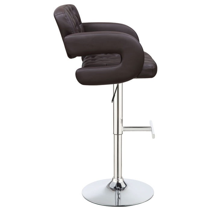 Brandi Adjustable Bar Stool Chrome and Brown - Walo Furniture 