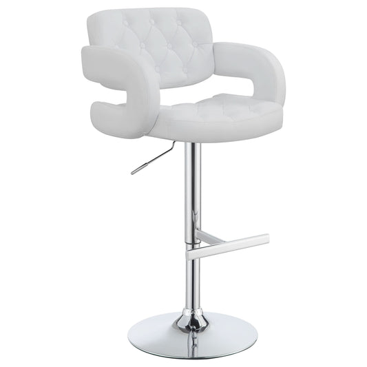 Brandi Adjustable Bar Stool Chrome and White - Walo Furniture 