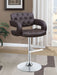 Brandi Adjustable Bar Stool Chrome and Brown - Walo Furniture 