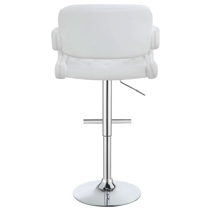 Brandi Adjustable Bar Stool Chrome and White - Walo Furniture 