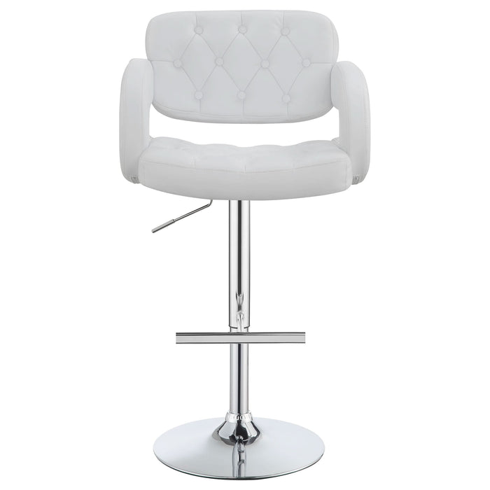 Brandi Adjustable Bar Stool Chrome and White - Walo Furniture 