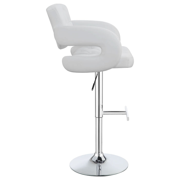 Brandi Adjustable Bar Stool Chrome and White - Walo Furniture 