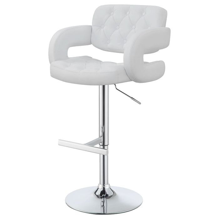 Brandi Adjustable Bar Stool Chrome and White - Walo Furniture 