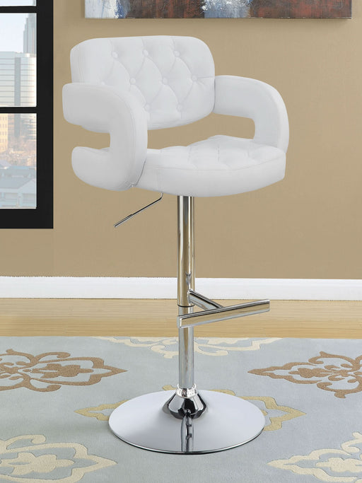 Brandi Adjustable Bar Stool Chrome and White - Walo Furniture 