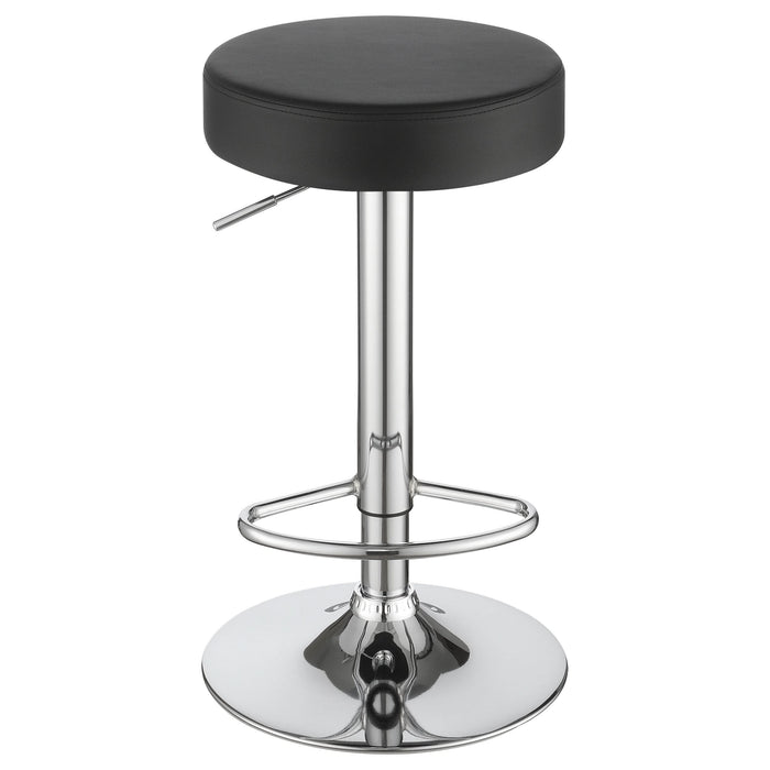 Ramses 29" Adjustable Bar Stool Chrome and Black - Walo Furniture 