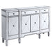 Aconitum 4-door Mirrored Storage Accent Cabinet Silver - Walo Furniture 