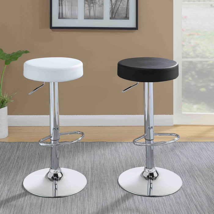 Ramses 29" Adjustable Bar Stool Chrome and Black - Walo Furniture 