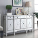 Aconitum 4-door Mirrored Storage Accent Cabinet Silver - Walo Furniture 