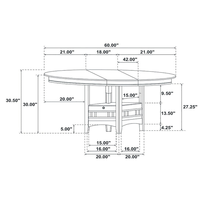 Lavon Oval 60-inch Extension Leaf Dining Table Espresso - Walo Furniture 