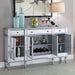 Aconitum 4-door Mirrored Storage Accent Cabinet Silver - Walo Furniture 