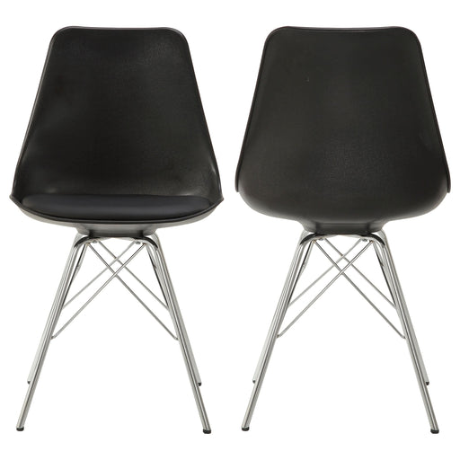 Juniper Polypropylene Dining Side Chair Black (Set of 2) - Walo Furniture 