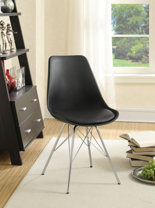 Juniper Polypropylene Dining Side Chair Black (Set of 2) - Walo Furniture 