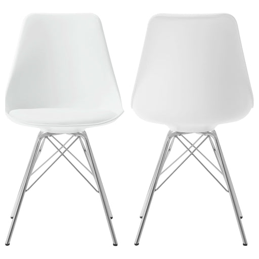 Juniper Polypropylene Dining Side Chair White (Set of 2) - Walo Furniture 