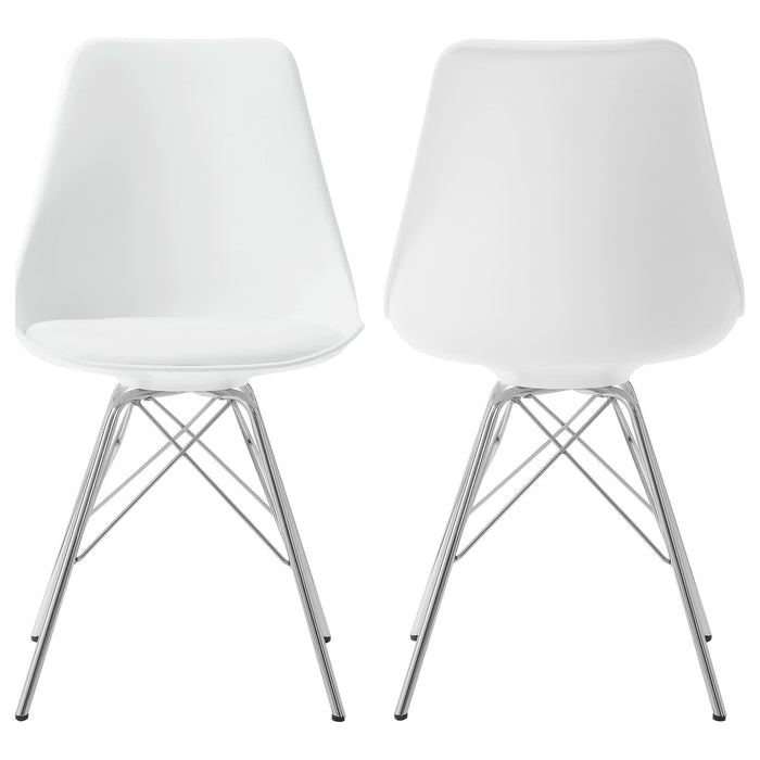 Juniper Polypropylene Dining Side Chair White (Set of 2) - Walo Furniture 