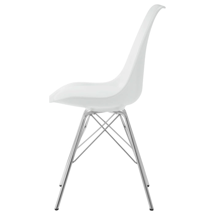 Juniper Polypropylene Dining Side Chair White (Set of 2) - Walo Furniture 