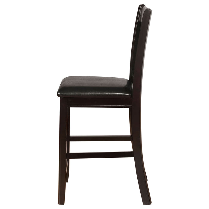 Lavon Wood Counter Chair Black and Espresso (Set of 2) - Walo Furniture 