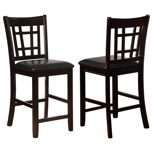 Lavon Wood Counter Chair Black and Espresso (Set of 2) - Walo Furniture 