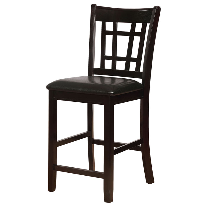 Lavon Wood Counter Chair Black and Espresso (Set of 2) - Walo Furniture 