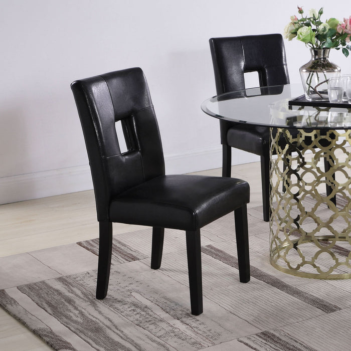 Shannon Upholstered Dining Side Chair Black (Set of 2) - Walo Furniture 