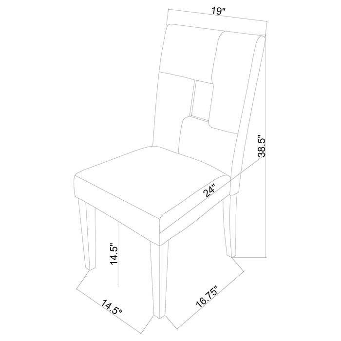 Shannon Upholstered Dining Side Chair White (Set of 2) - Walo Furniture 