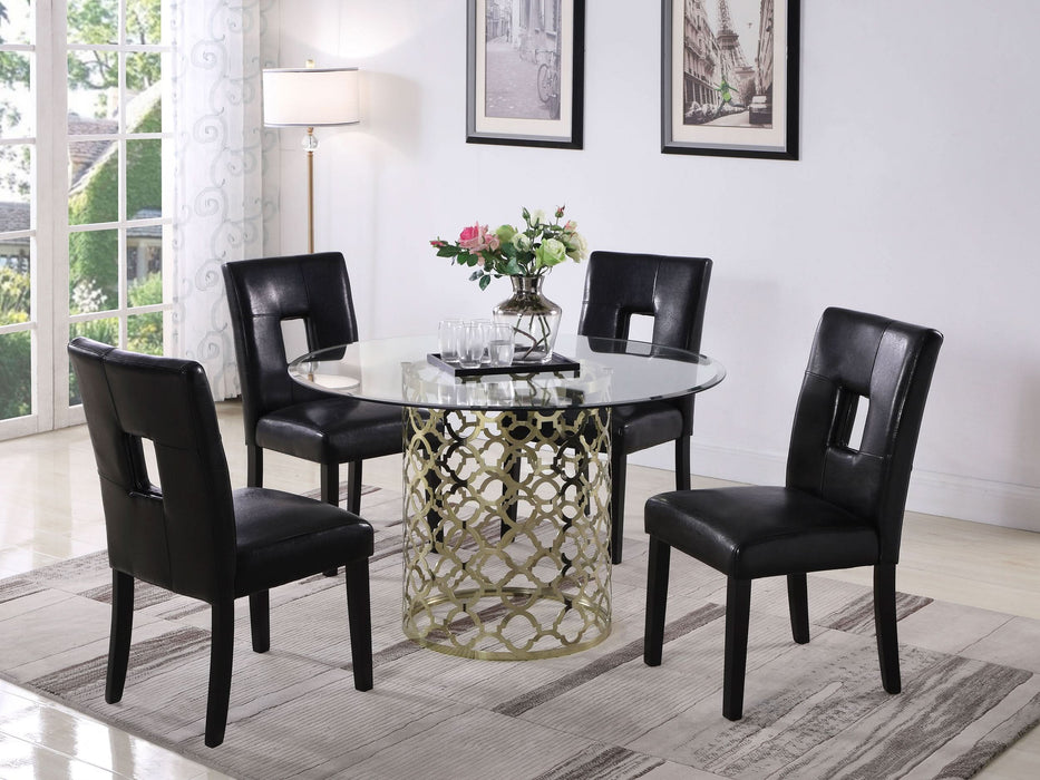 Shannon Upholstered Dining Side Chair Black (Set of 2) - Walo Furniture 