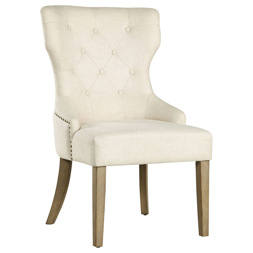 Baney Tufted Upholstered Dining Chair Beige and Rustic Grey - Walo Furniture 