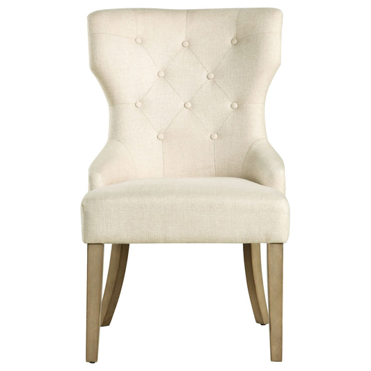 Baney Tufted Upholstered Dining Chair Beige and Rustic Grey - Walo Furniture 