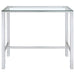 Tolbert Rectangular 47-inch Glass Top Pub Bar Table Chrome - Walo Furniture 