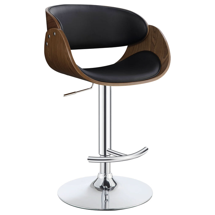 Dana Adjustable Bar Stool Black and Chrome - Walo Furniture 