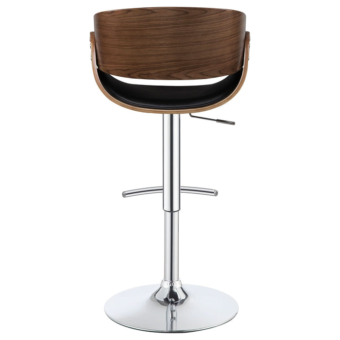 Dana Adjustable Bar Stool Black and Chrome - Walo Furniture 