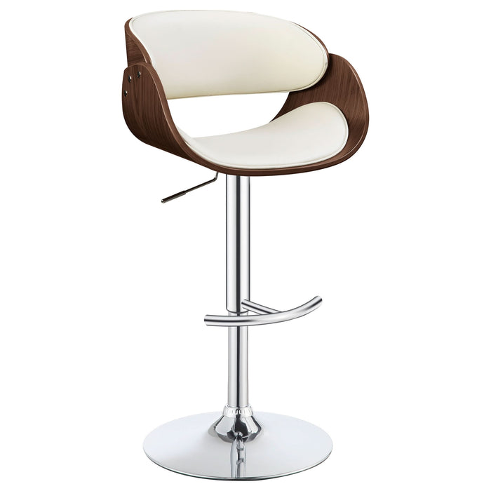 Dana Adjustable Bar Stool Ecru and Chrome - Walo Furniture 