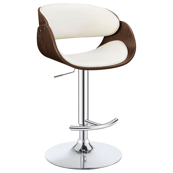 Dana Adjustable Bar Stool Ecru and Chrome - Walo Furniture 